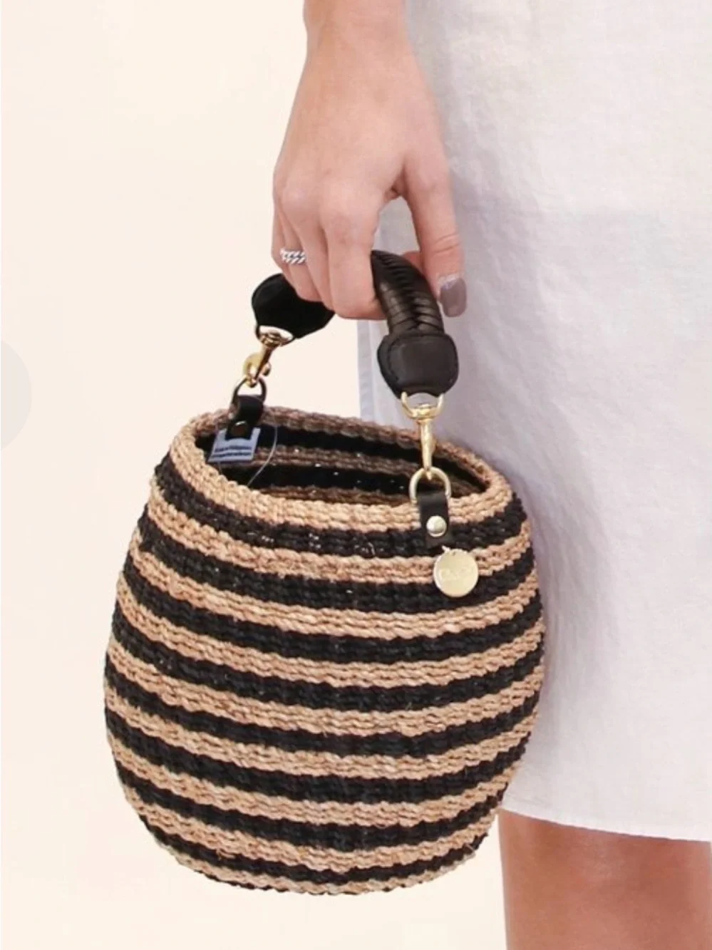 Clare V striped pot de miel basket bag - Picture 4 of 8